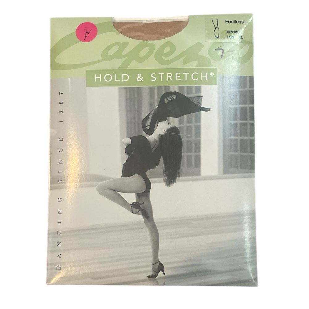 Capezio Hold & Stretch Semi-Opaque Footless Tights N140 LSN Size XL Tan Nude
